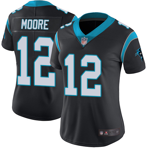 Carolina Panthers Limited Black Women DJ Moore Home Jersey NFL Football #12 Vapor Untouchable